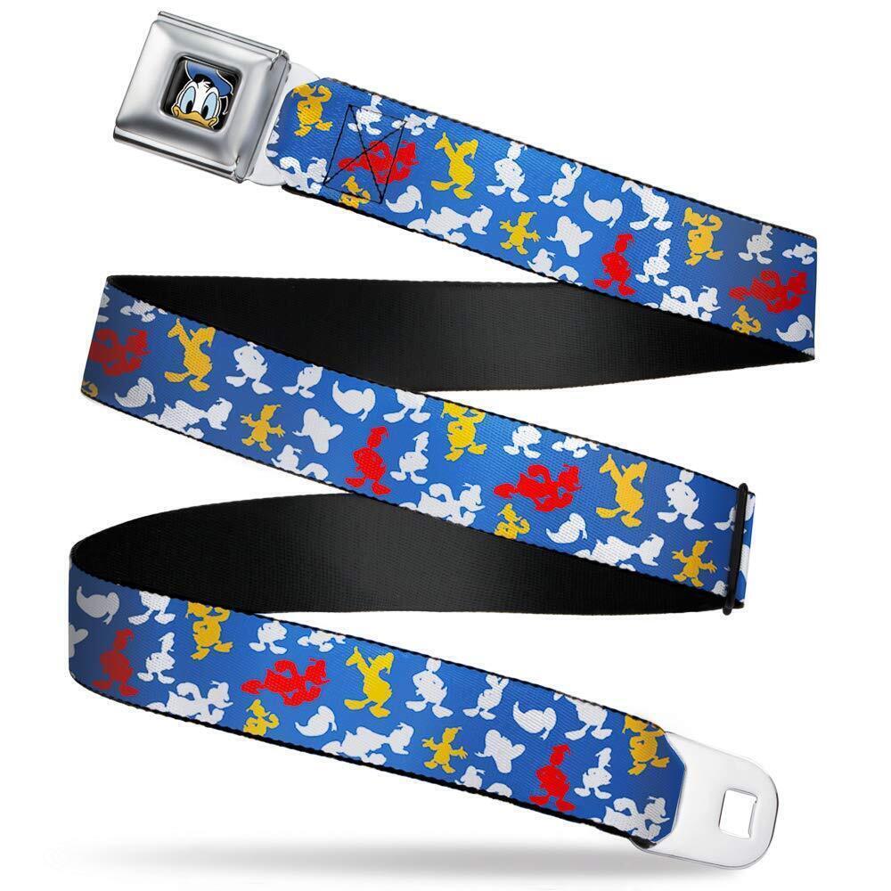 9251 Belt Seatbelt Buckle Donald Duck Face Poses Scattered Blue White Red